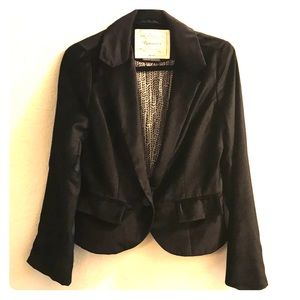 Anthropology Black Velvet Blazer